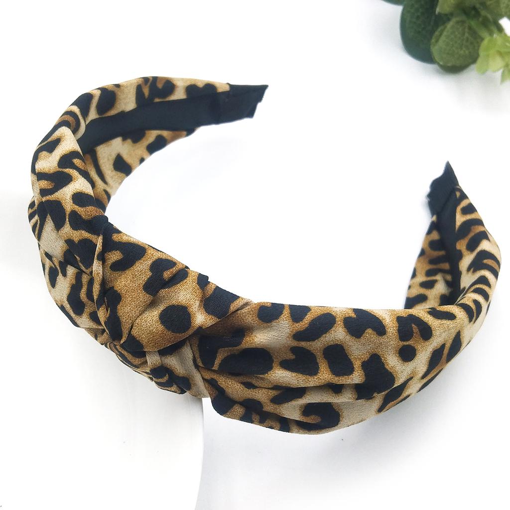1 Pcs Fashion Printed Satin Wide Edge Cross Knotted Hairbands For Women Girls Party Hair Accessories