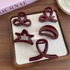 Festive Ankola Red Hairpin for Buns - Large Shark Clip for Women