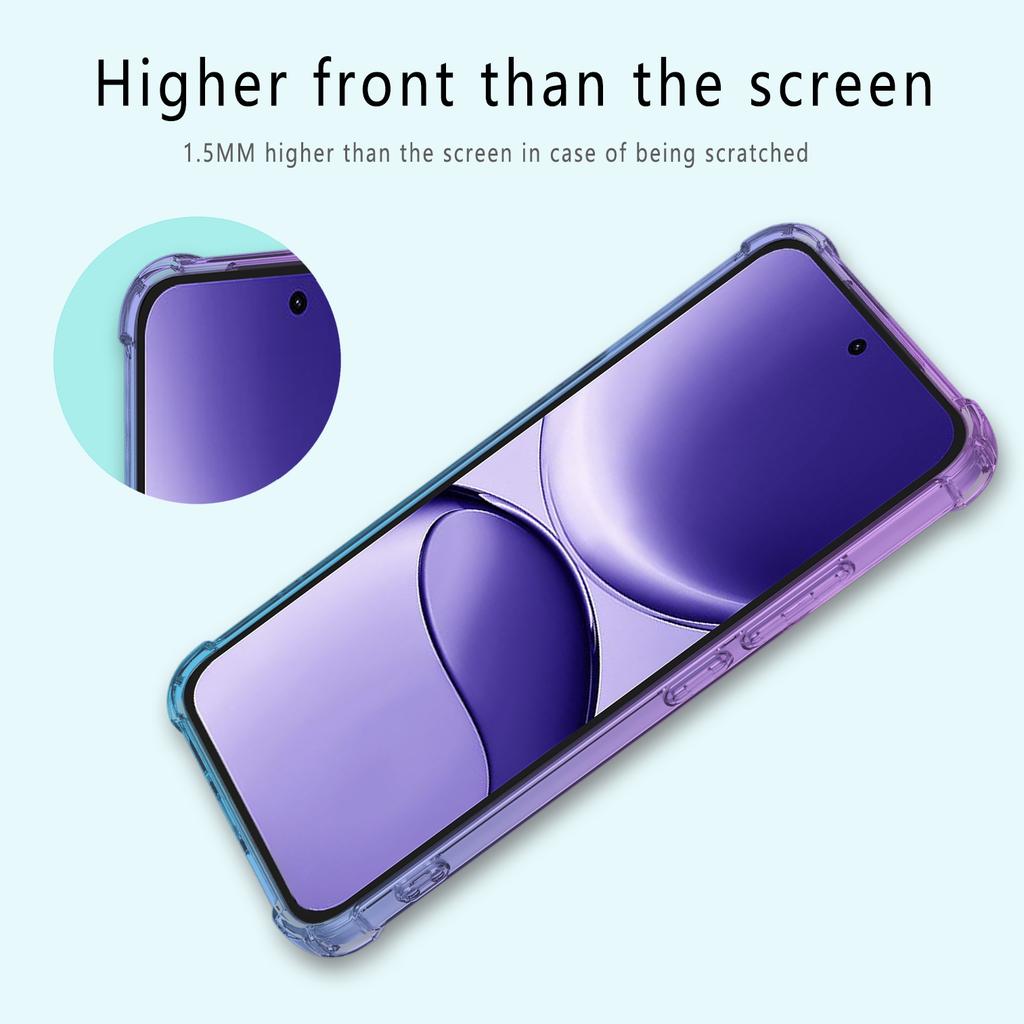 For POCO F7 5G Soft Silicone Four Corners Shockproof Phone Case For Xiaomi Redmi Turbo 4 Pro Transparent Rainbow Gradient Cover