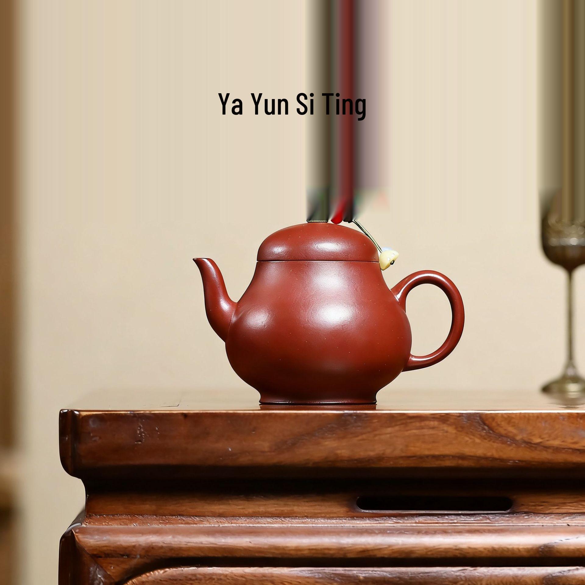 Handcrafted Yixing Zisha Dragon Teapot with Elegant Red Skin Rhyme 210CC