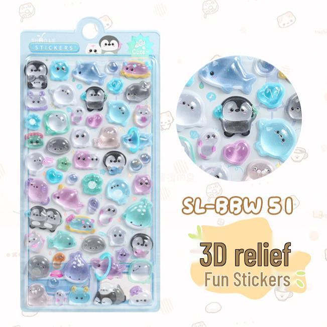 Popular 3D Animal Cartoon Crystal Stickers for Kids' Phone Cases
