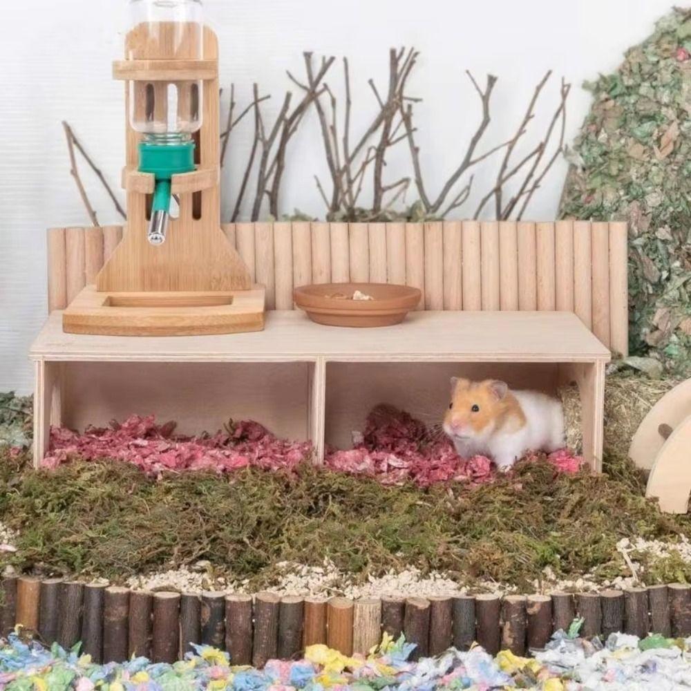 Durable S/M/L Hamster Hideout Solid Wood Cage Accessories Small Pet Bedroom Dutch Pig Bedroom for Hamster Squirrel Small Pet
