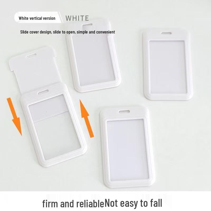 Sliding ABS Plastic ID Badge Holder - Customizable Push-Fit Design for Cards