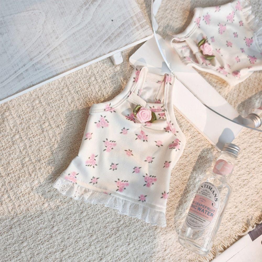 Soft Pet Dress Lace Hem Cat Sleeveless Vest Trendy Corgi Teddy Clothes  Pet Supplies