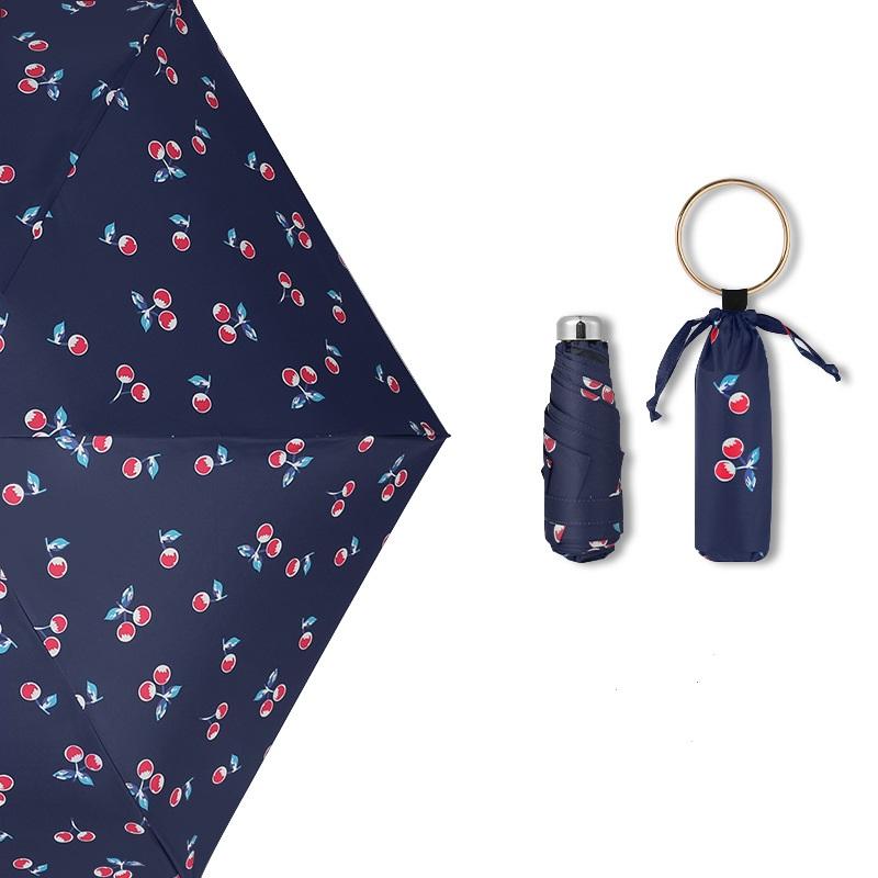 Mini Pocket Rain Umbrella 6 Ribs Luxury Women Umbrellas Printed Bracelet Anti UV Parasol Fashion Sun Protection Small Umbrella