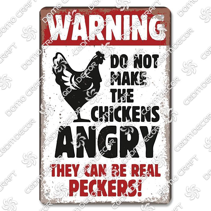 Retro Chicken Poster Metal Tin Signs Rooster Hen Eggs Metal Plate Vintage Wall Decor Club Farm Chicken Coop