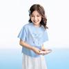 Annil Girls' Summer 2026 Crew Neck Short Sleeve Knit Top