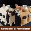 Borsa Portaoggetti a Forma di Divano per Cani all'Uncinetto, Decorazione Portaoggetti da Bracciolo per Divano Intrecciato per Animali Domestici, Con 2 Tasche e Un Portabicchieri