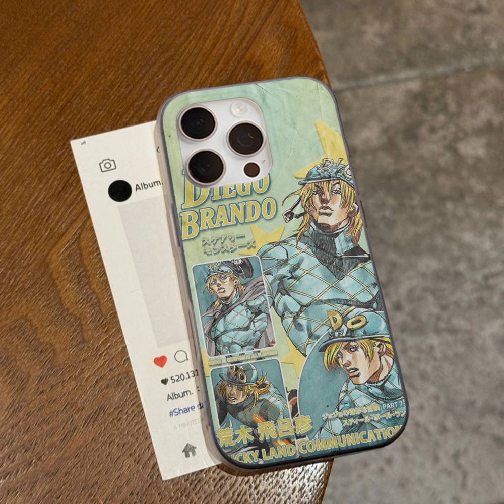 Anime Jojo Bizarre Adventure Für IPhone 17 16 15 11 12 13 14 Pro Max Plus Pro Wellige Transluzente Rückseite Handyhülle