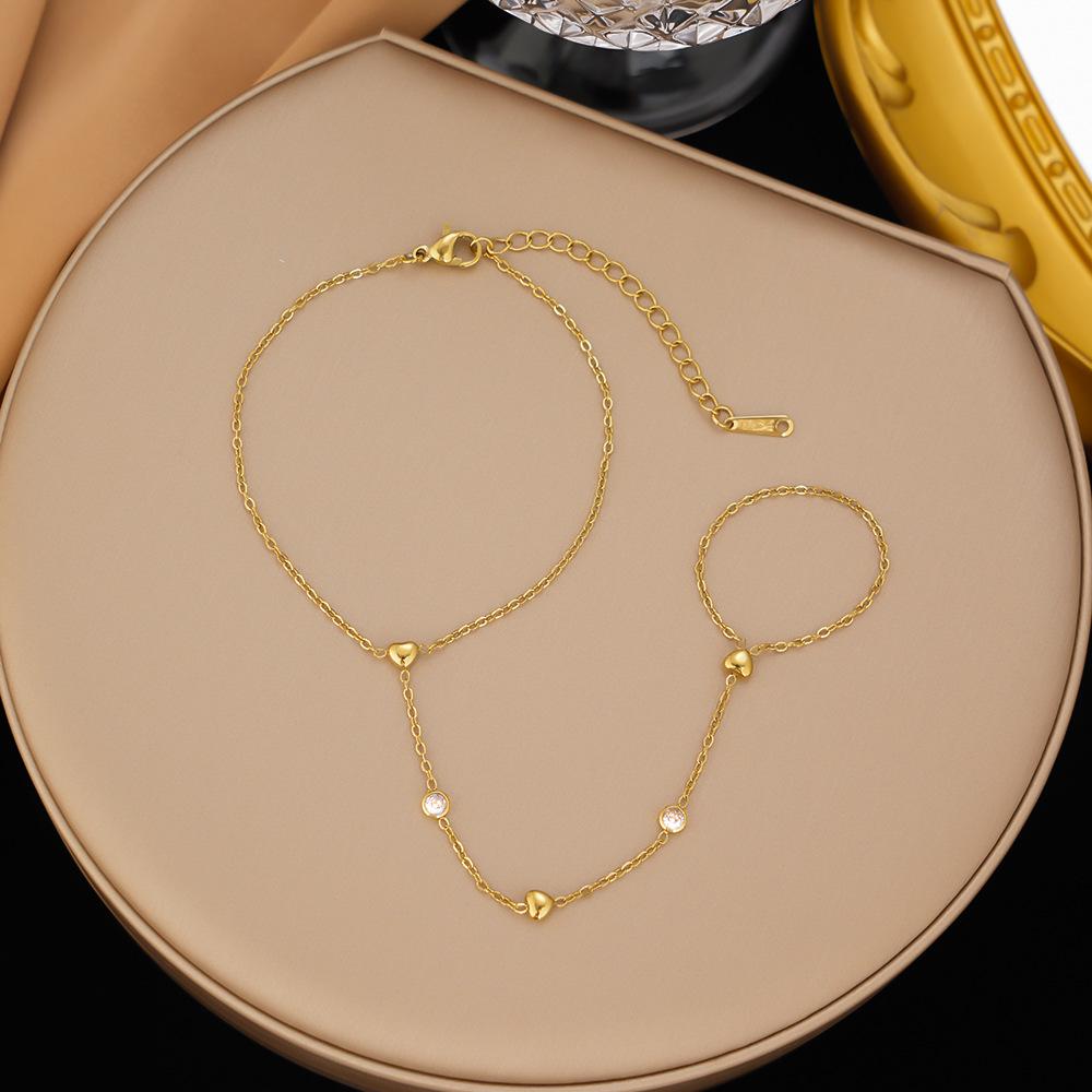 Gold-Plated Double Layer Thin Chain Stainless Steel Hand Chain Jewelry