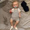 Huge Size 70cm Lifelike Reborn Baby Doll Liam Exquisite 3D Color Painted Alive Newborn Doll Soft Touch Cotton Body Rebirth Doll with Rooted Curly Hair