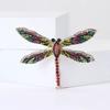 Vintage Rhinestone Dragonfly Brooches for Women Unisex Insect Pins Event Party New Gifts Backpack Decoration Clothes Accessories