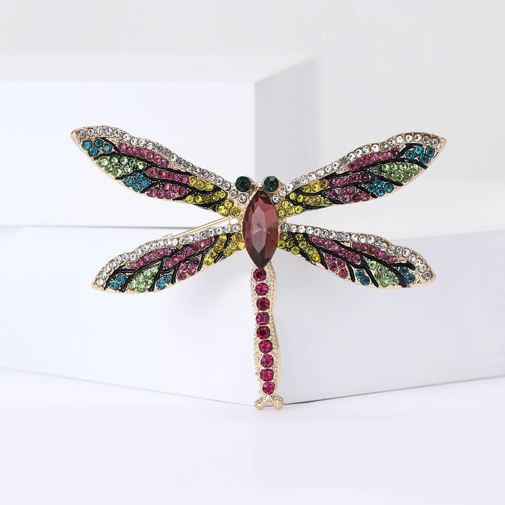 Vintage Rhinestone Dragonfly Brooches for Women Unisex Insect Pins Event Party New Gifts Backpack Decoration Clothes Accessories