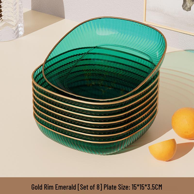 Elegant Transparent Vinegar and Snack Dish - Food Grade Plastic Plate for Dipping Sauces