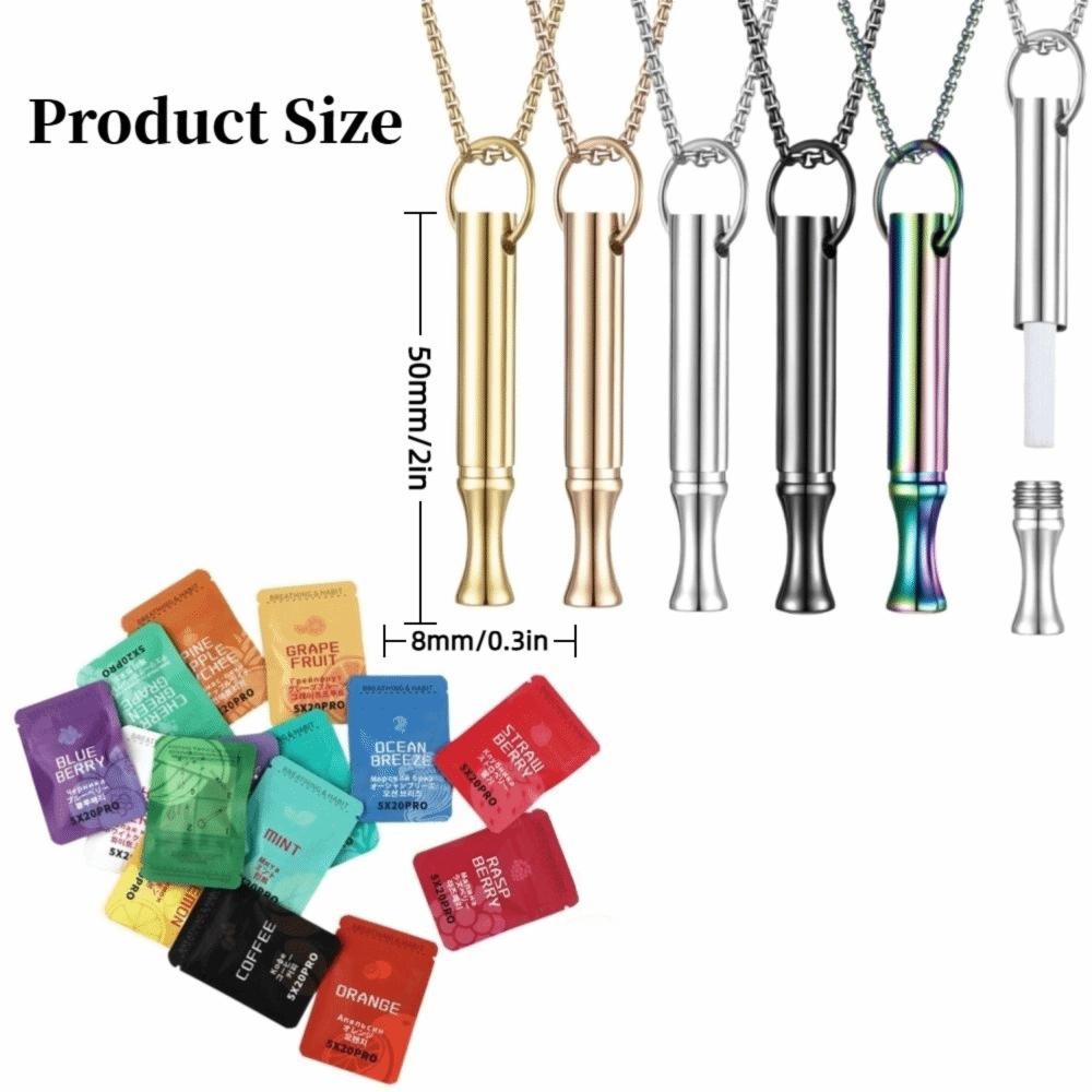 Gift Mindfulness Training Whistle Metal Portable Relaxation With Cotton Core Yoga Yoga Practice
