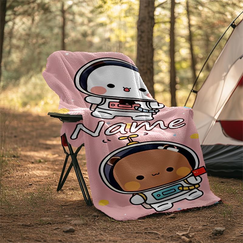 Personalized Custom Name Blanket - Bubu and Dudu Print Design,Blanket for Sofa,Bed,Travel,Camping - Soft and Warm, Great Gift