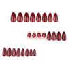 Simple Red Atmospheric Wearable Manicure, Advanced Sense Wearable Nail Film, Short Almond Flower Fake Nail