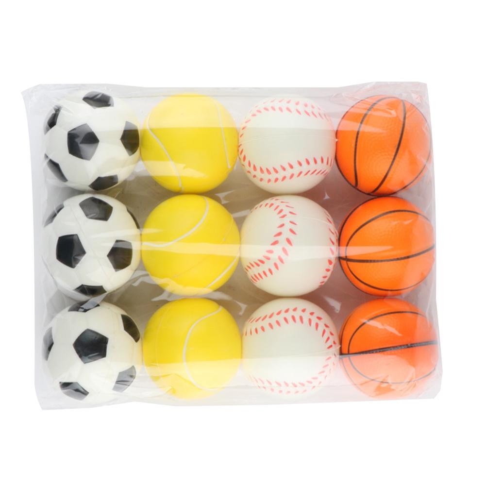 12Pcs Anti Stress Football Tennis  Mini Basketball Squeeze Baby Toy