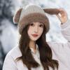 All Match Colorful Dotted Short Eared Rabbit Plush Hat with Autumn and Winter Sweet and Cute Warm Basin Hat Outdoor Cold Proof Ear Protection Hat
