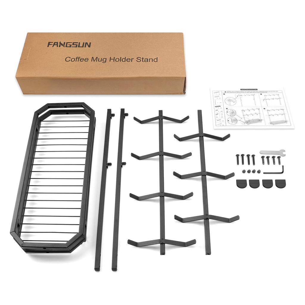 Coffee Mug Holder Rack 3-Tier Iron Storage Organizer Kitchen Counter Cup Hanging Stand