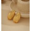 18K Gold Plated Geometric-shaped Stud Earrings Women Sterling Post Vintage Minimalist Fashion Jewelry