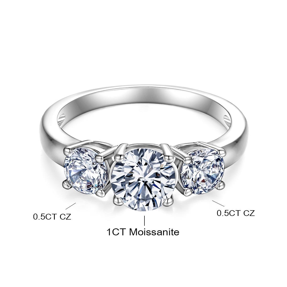 2026 Diamond Ring Female 1 Carat 5A Zircon Classic Ring Pair Ring for Girlfriend Wedding no. 5