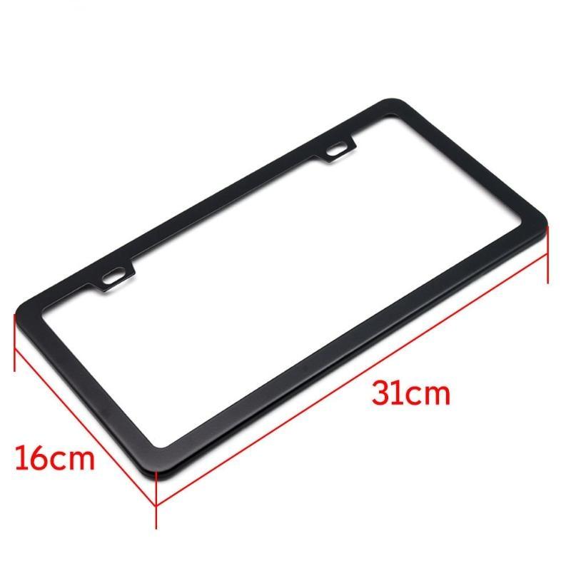 Support Noir Argenté Avec Vis Cadre Universel Plaque d'Immatriculation Américaine Accessoire Auto Fibre Couverture Plaque d'Immatriculation TAG Pour Avant Arrière