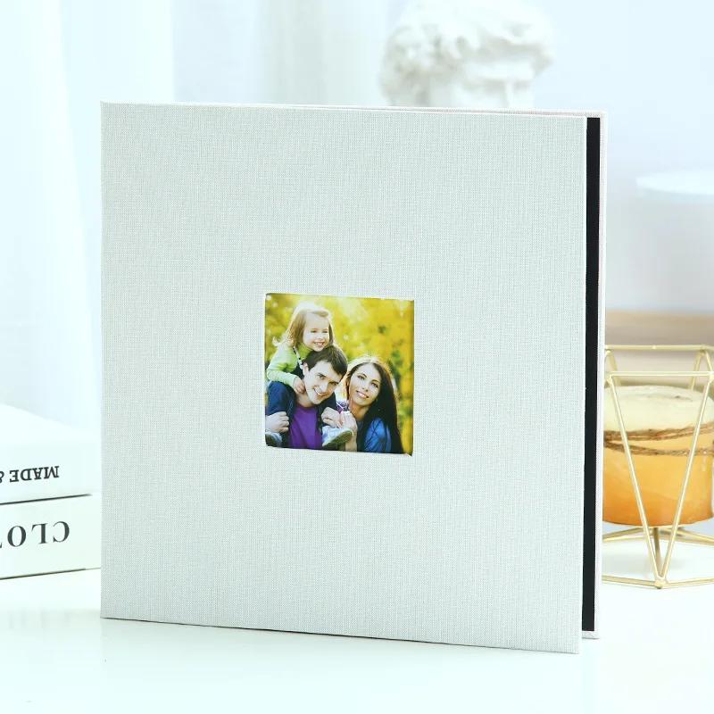 High Quality Linen Side Self-adhesive Film Family Album DIY Pasting Manual Stamp Exquisite Gift for Children