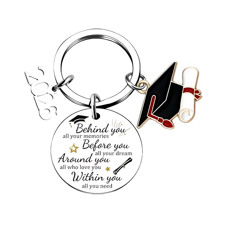 2026 Graduation Gifts School Graduation Keychain Stainless Steel Keyrings Personalized Accessories Fashion Pendant