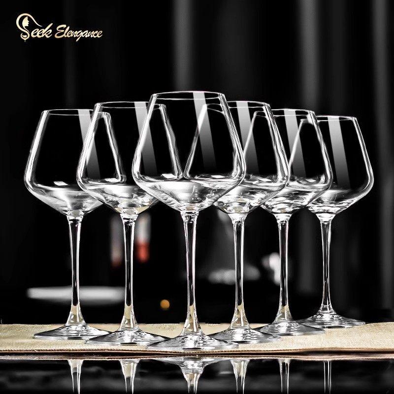 ZISIZ European Luxury Crystal Burgundy Wine Glass Set with Decanter