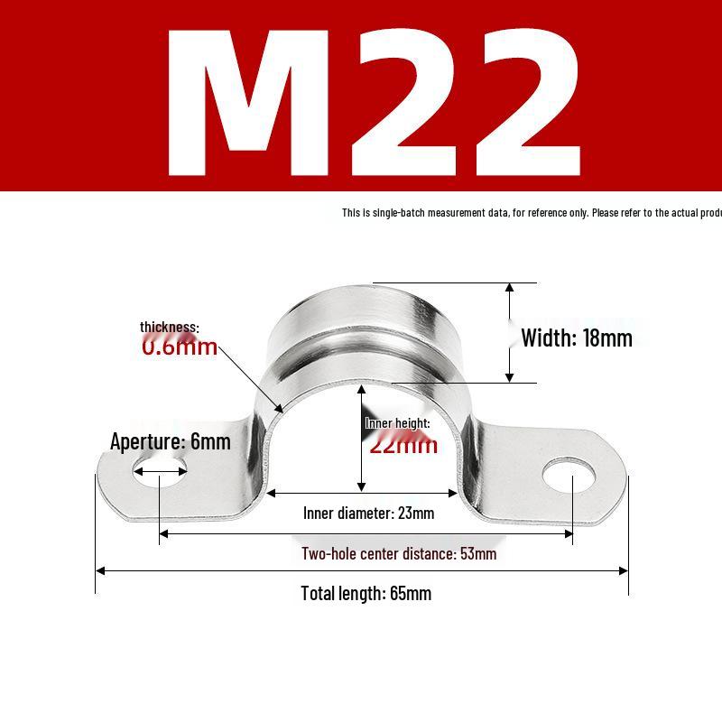 304 Stainless Steel Thickened U-Shaped Pipe Buckle Clamp for Hose and Water Pipes