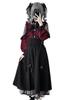 [Jundakara] "Jirai-kei" (landmine Style) Open Shoulder Blouse & Long Skirt Set - Women's Long Sleeve 3-Piece Dress - Heart Buckle, Lace, Frills, Ribbo