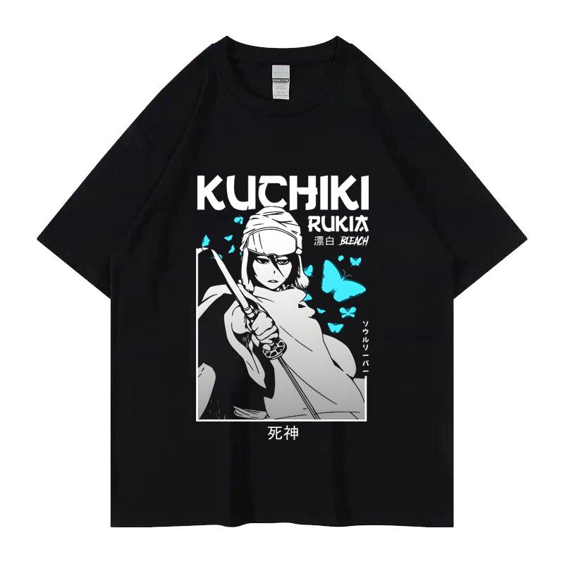 Shinigami cosigned 100 cotton Tshirt Kurozaki Ichigo Blue Dye Court thirteen Captain BLEACH shortsleeved men
