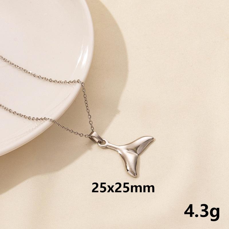 Trendy European-American Geometric Starfish Seashell Stainless Steel Necklace Pendant Jewelry