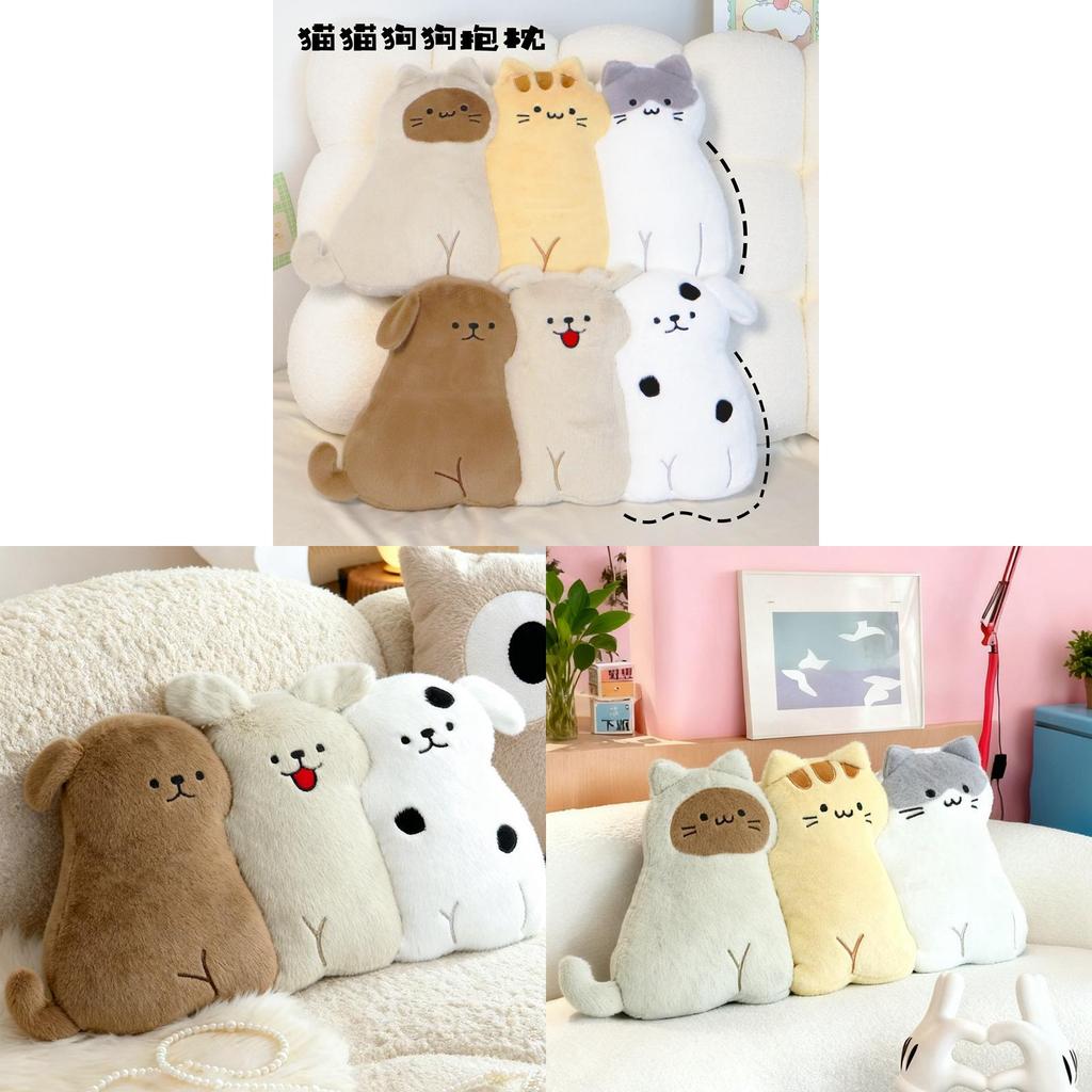 Plush Dog Bedside Pillow With Pp Cotton Filling For Kids And Teens