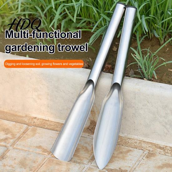 Corrosion Resistant Garden Tool Stainless Steel Trowel Narrow Pointed Gardening Hand Shovel Lightweight Digging Spade for Planting Weeding,