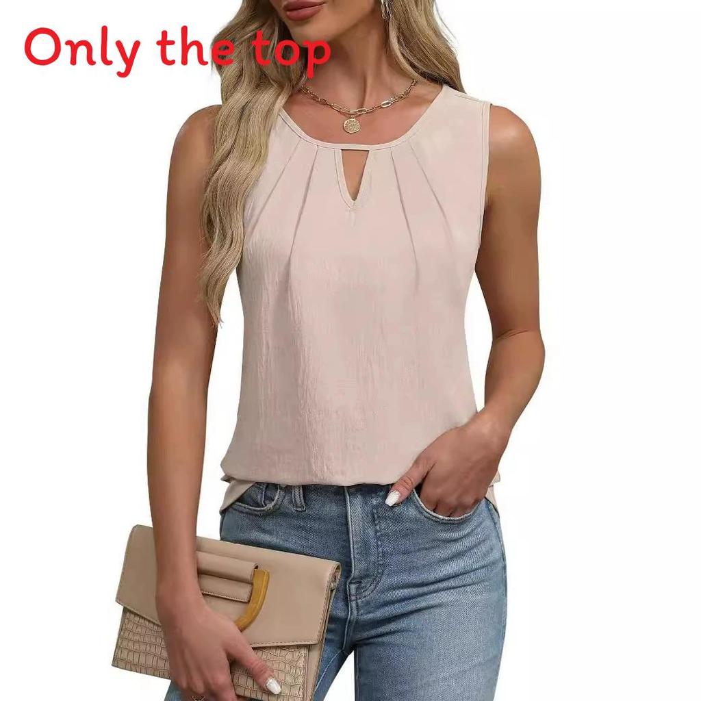 Street Style tričko s plisovaným jednobarevným šifonem pro ležérní nošení v létě