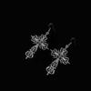 Retro Style Japanese Engraved Cross Earrings, Versatile Temperament, Ear Hooks, No Ear Piercings, Ear Clips For Women