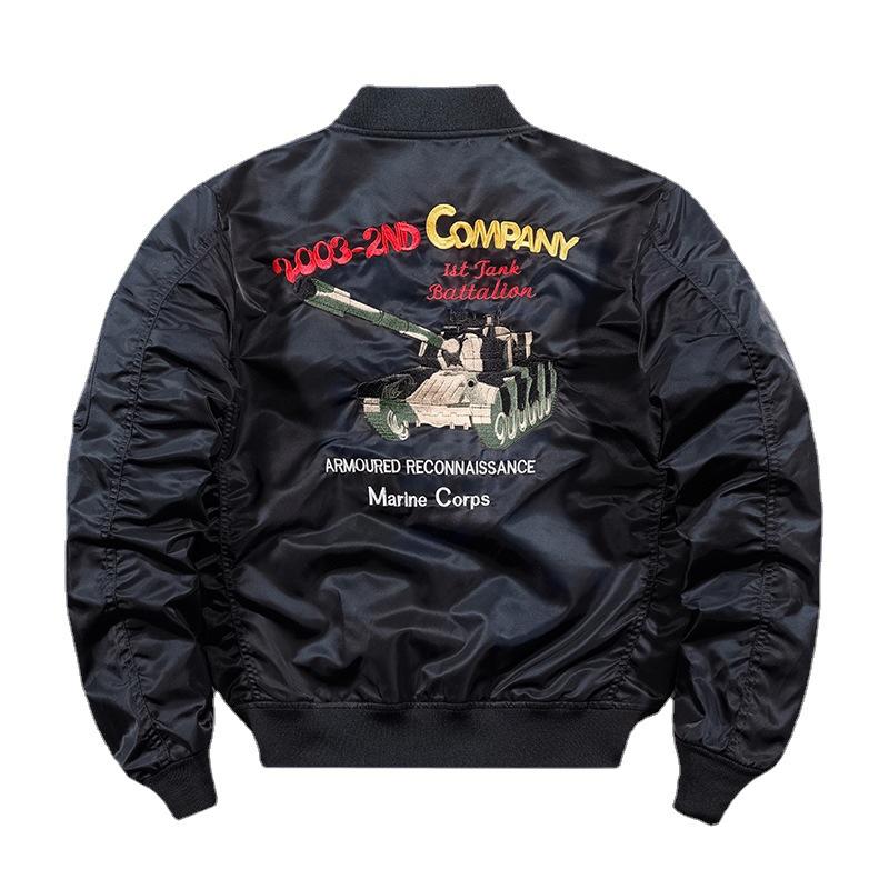 Kurtka męska Air Force One Pilot na wiosnę i jesień, haftowana, baseballowa, duża, kurtka narzędziowa