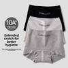 Damen Baumwolle Atmungsaktiv Frühling Herbst Langer Schritt Antibakteriell Mittlere Taille Flacher Winkel Slips
