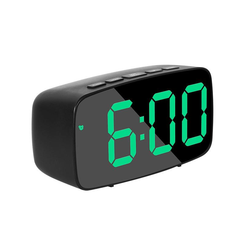Modern Minimalist Mirror Clock With Lcd Display And Night Light For Bedroom Decor