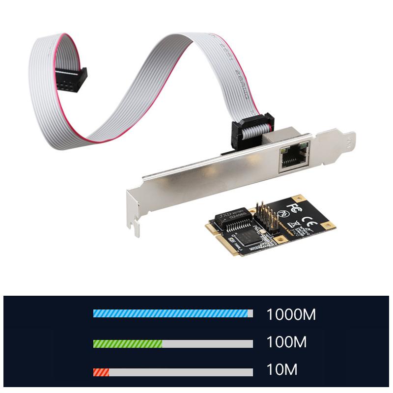 RJ-45 LAN Adapter Computer Accessories Mini PCI-E Gigabit Network Card Game PCIE Card Fast Ethernet 10/100/1000mbps Gigabit Network Adapter Lan Card