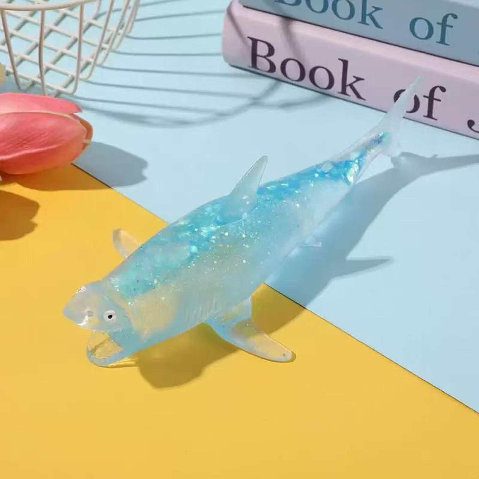 

Полупрозрачная рыбка-игрушка, Мягкая игрушка-антистресс с блестками для детей и взрослых One Size синий