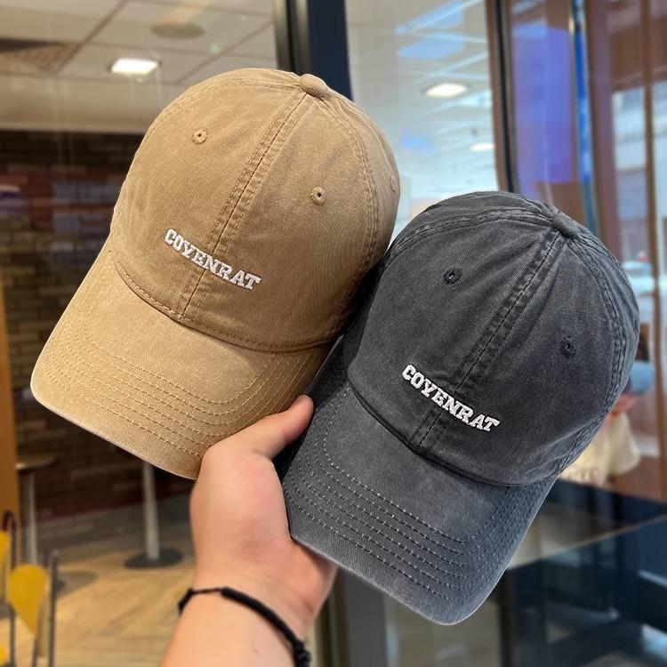 New Embroidered Baseball Cap Big Head Wide Brim Hat Women's Face Showing Small Pure Cotton Versatile Casual Korean Style Baseball Cap Men