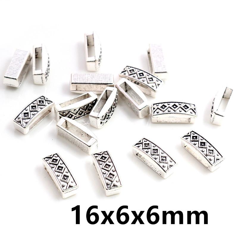 20pcs DIY Handmade Beads Tube Bails Pendants Jewelry Making DIY Necklace Antique Silver Color Bails Pendant Charm Connector