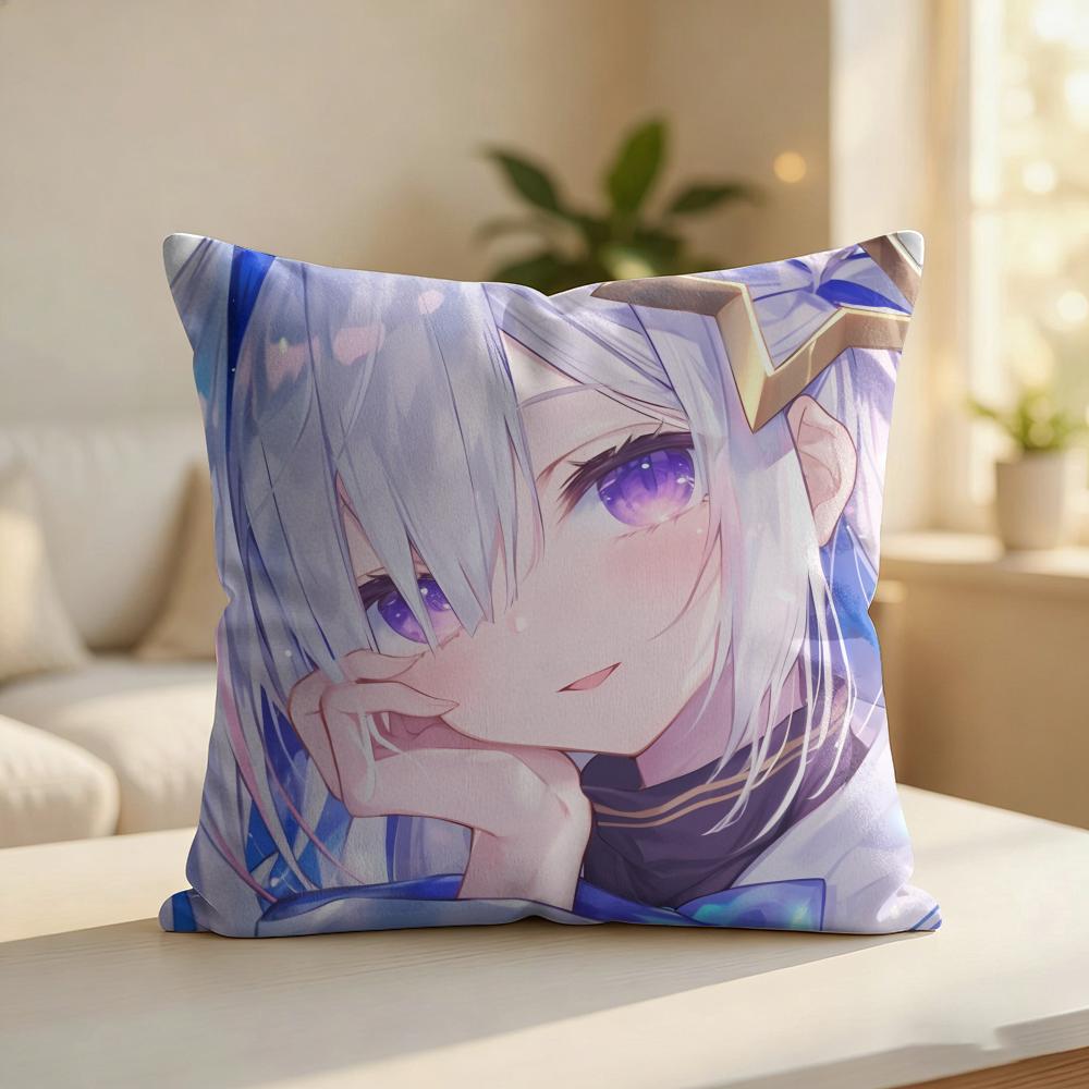 Amane KanataS Cute Cushion Cover Silky Short Plush Invisible Zipper Dustproof Sofa Pillow Case For Home Decor