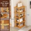 5/7/8 Tiers Vertical Shoe Rack Wood Narrow Shoe Rack Small Shoe Organizer Space Saving Corner Shoe Shelf Tall Shoe Tower Free Standing Shoe Rack