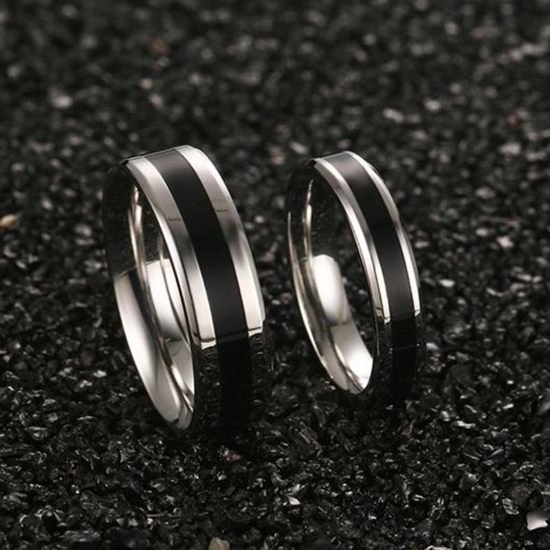 Vnox Classic Wedding Rings for Women Men Stainless Steel Couple Jewelry Promise Band Alliance Bijoux