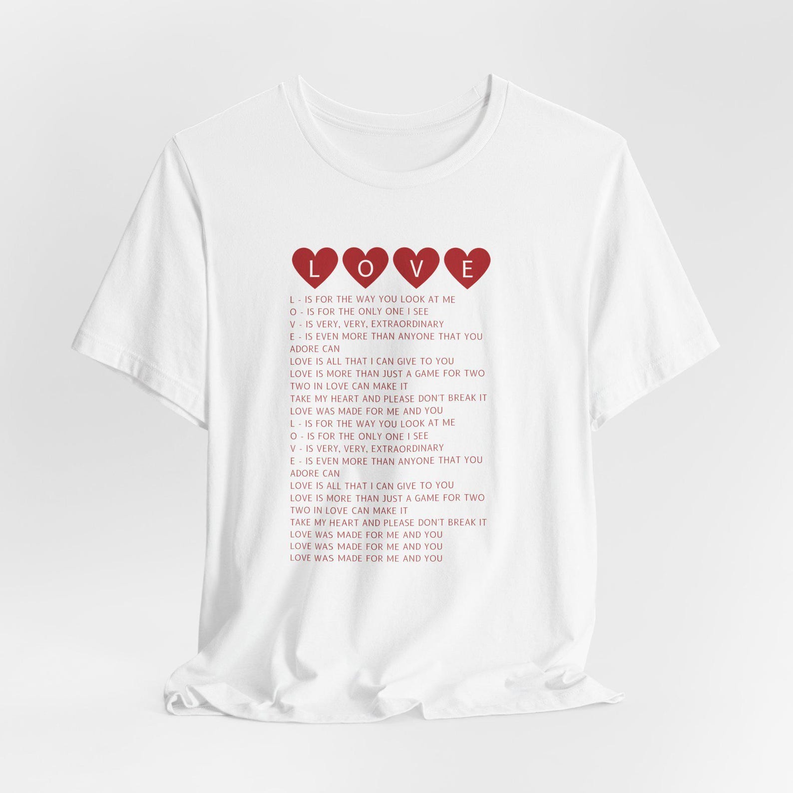 L.O.V.E. Song Lyric T-Shirt | Valentines Day Gift 4XL