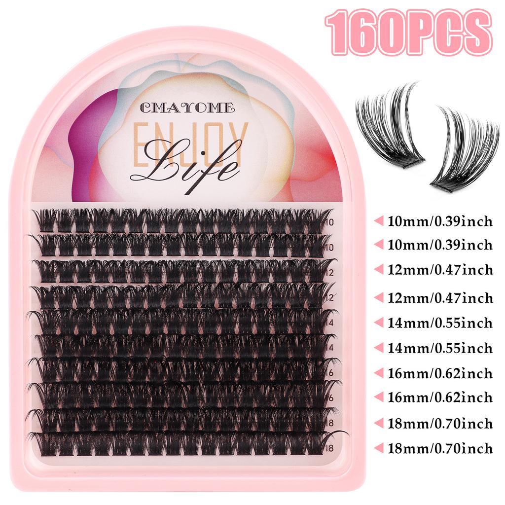 False Eyelash Extension Set, Single Tuft Of Hair 200 Tufts 30 + 40 + 50 + 60 + 80 + 100D Eyelashes